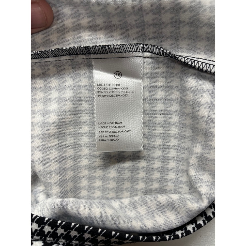 Shelby Palmer Houndstooth Peter Pan Collar Dress Womens Size 10 Black White - Picture 4 of 7